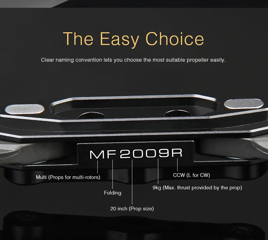 Easy Choice Clear naming convention lets you choose the most suitable propeller easily MFZO