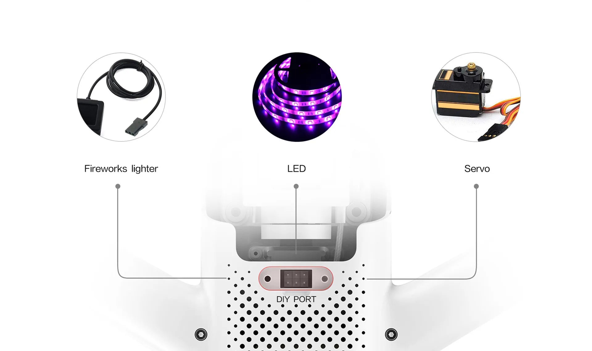 Xiaomi FIMI A3 Drone, Fireworks lighter LED Servo DIY