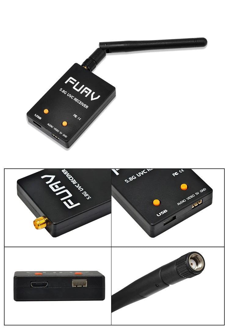 FUAV UVC Dual / Single Antenna Control OTG - 5.8G 150CH Full Channel FPV Receiver W/Audio for RC Drone Parts 13 FUAV UVC Dual / Single Antenna Control OTG, FPV Glasses For Vehicle Type : Airplanes Brand Name :