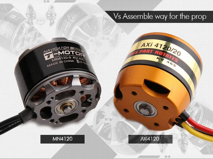 T-motor MN4120 KV400 Brushless Motor Max Thrust 4.3KG for RC Helicopters Drone 9 T-motor, Vs Assemble way for the prop AXi NAcMGTOR pant