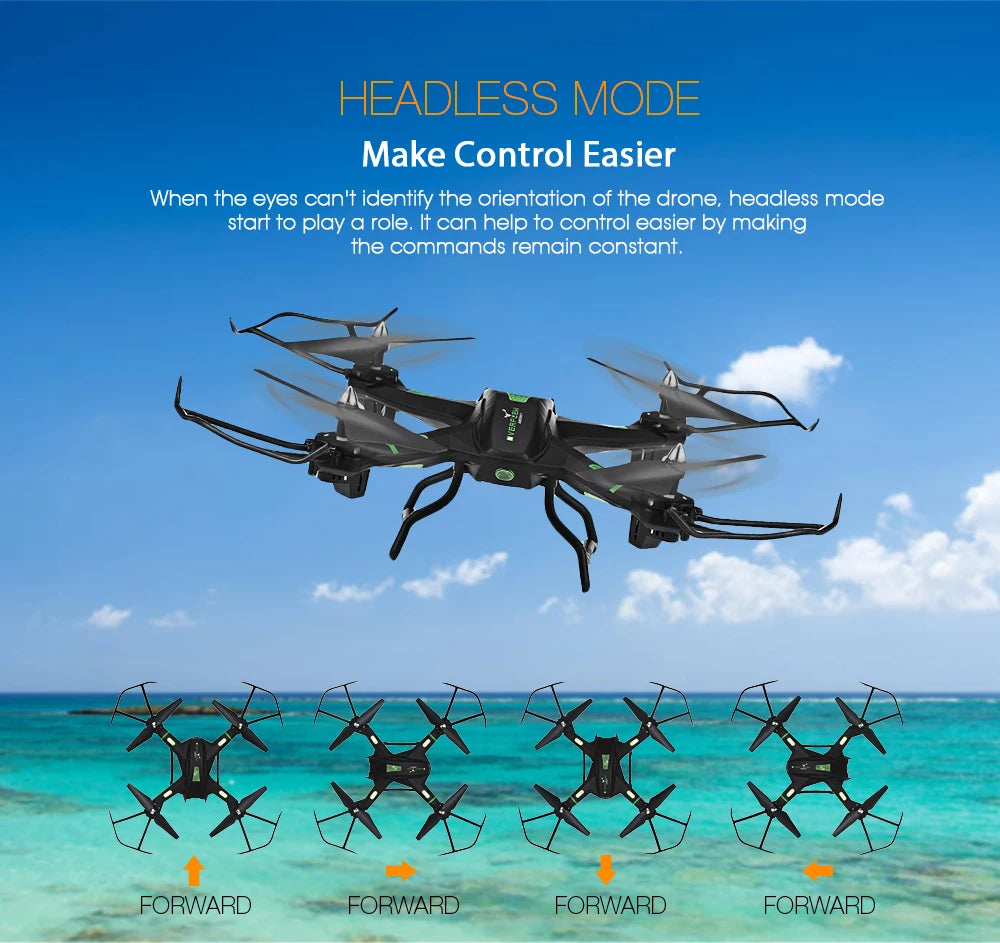 S5 Drone - Quadcopters with 2.4G 4CH 6-axis Gyro WIFI Real-time 3D Flip Drone Dron with LED Lights 10 S5 Drone, headless mode can help to control easier by making the commands remain constant