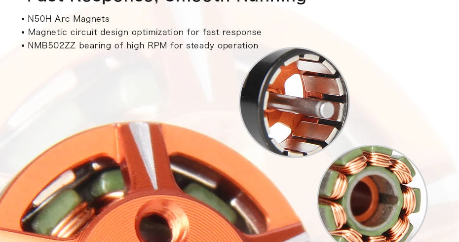T-Motor F15 KV4500 KV6000 Pocket Sized Brushless motor 244G+ Thrust For FPV VTOL Multicoptor Drone 10 T-Motor, NSOH Arc Magnets Bearing of high RPM for steady operation . NS