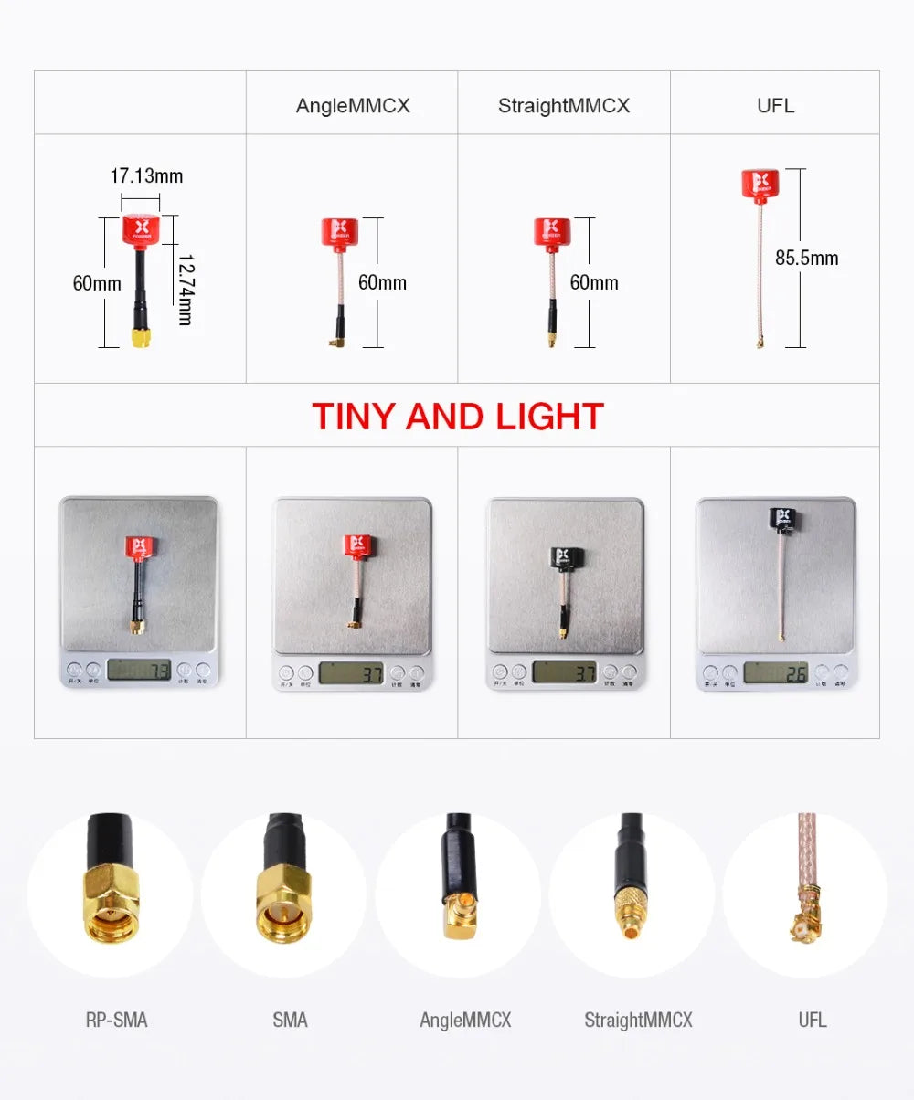 Angle MMCX StraightMMCX UFL 17.13mm 85.5mm 60mm 1
