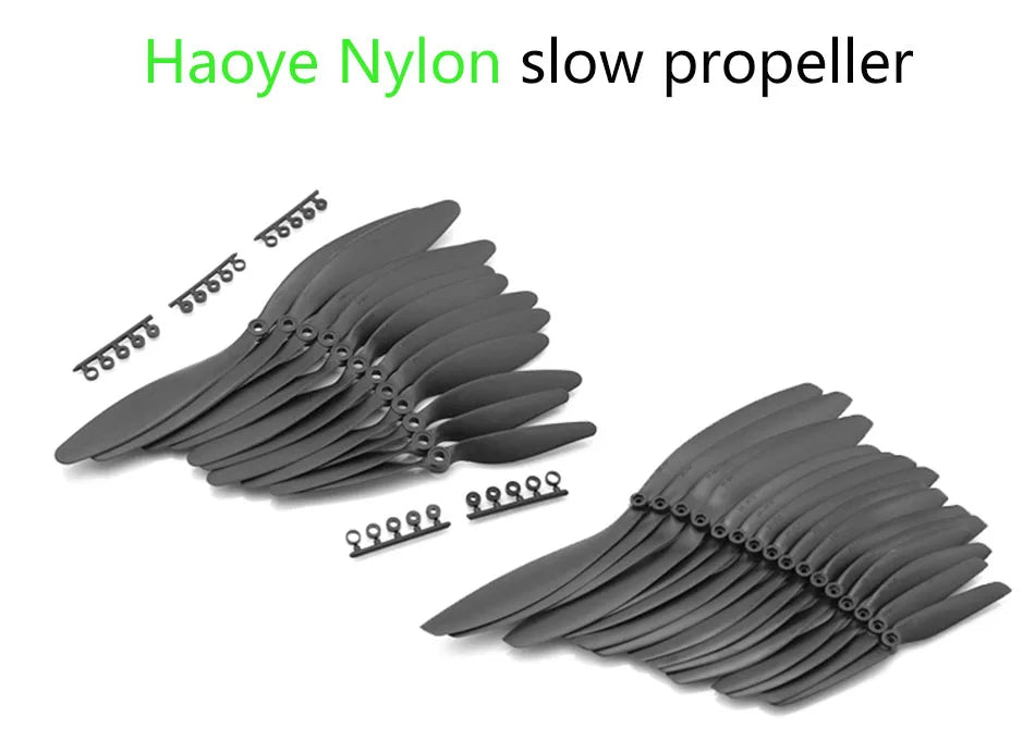 10PCS High-Efficiency Slow Speed Propeller, the length of a propeller is 9 inches, 1 inch equals 2.54 cm,
