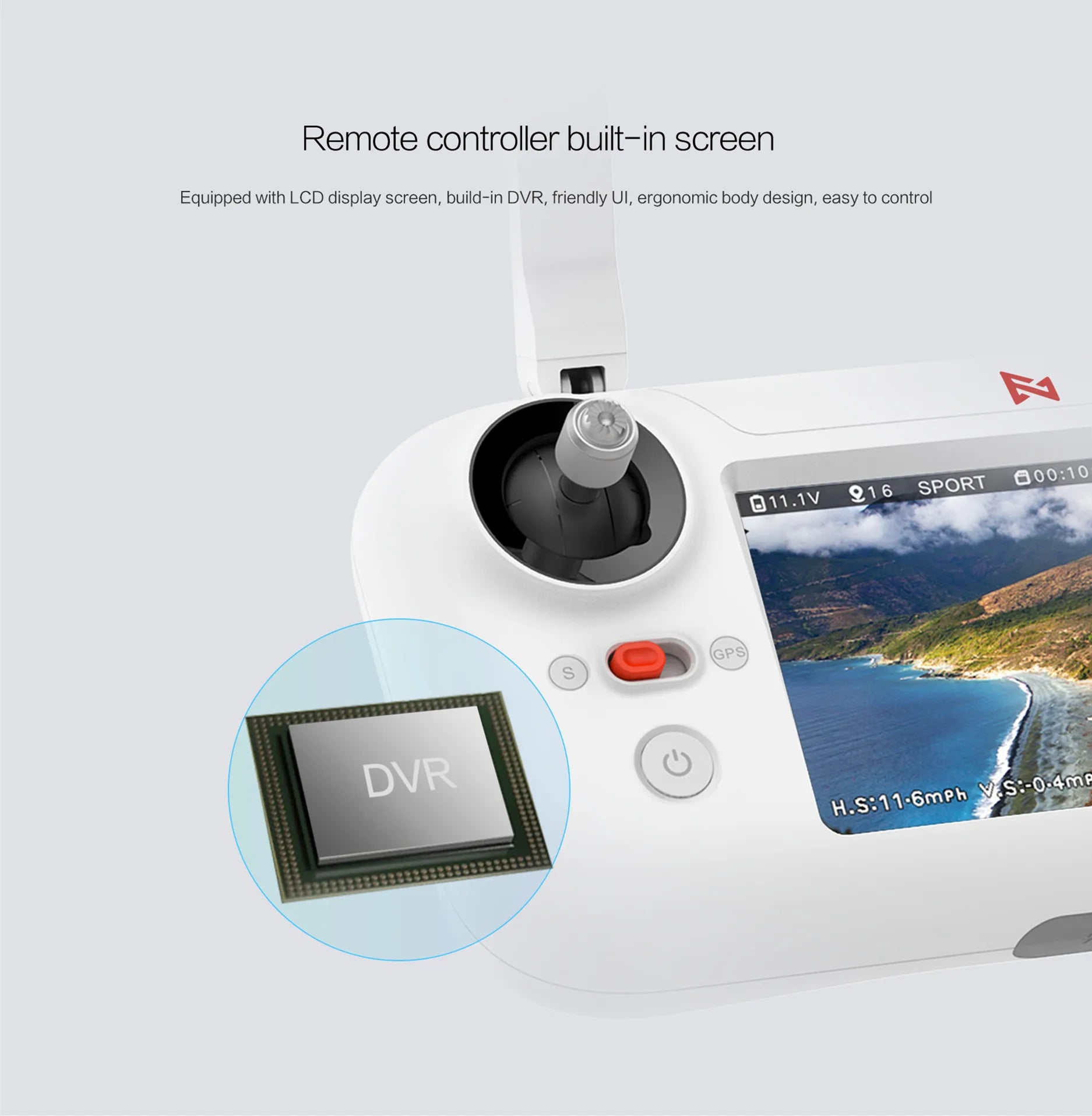 Xiaomi FIMI A3 Drone, remote controller built-in screen, LCD display screen, build-in DVR, friendly 