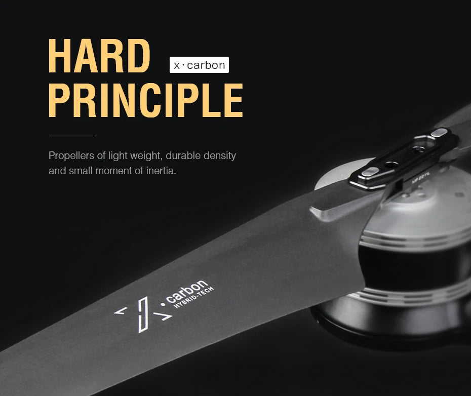 carbon Jech Hybrid Propellers of light weight; durable density and small moment of