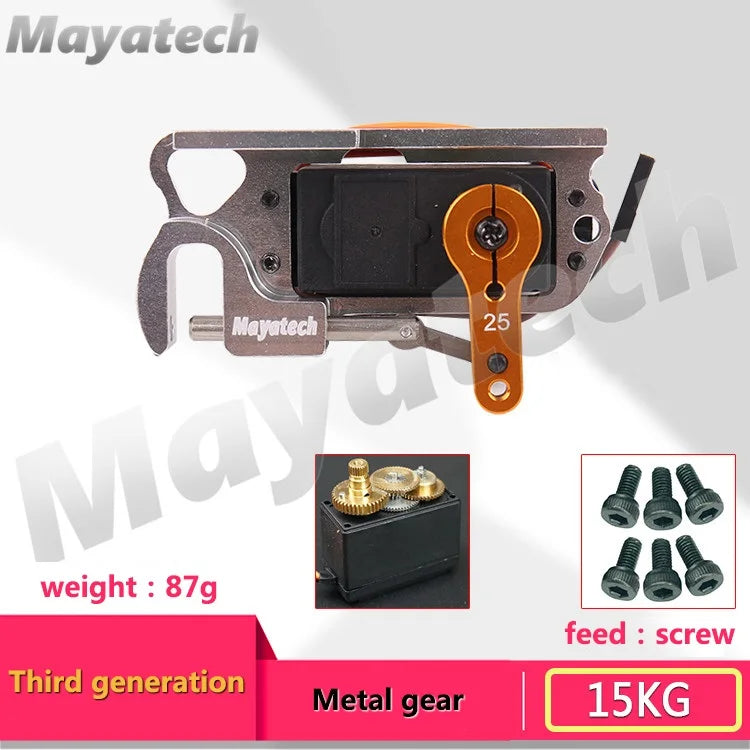 Mayatech Servo: Parabolic switch device for aerial vehicles with 25T servo arm and remote control.