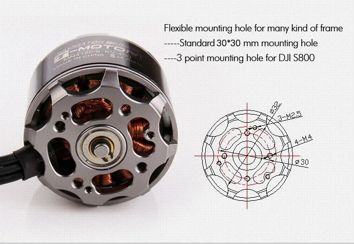 T-motor, Standard 30*30 mm mounting hole -5-3 mounting hole for DJI S800 point