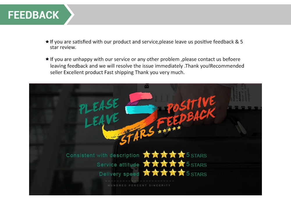 if you are unhappy with our product and service,please contact us befoere