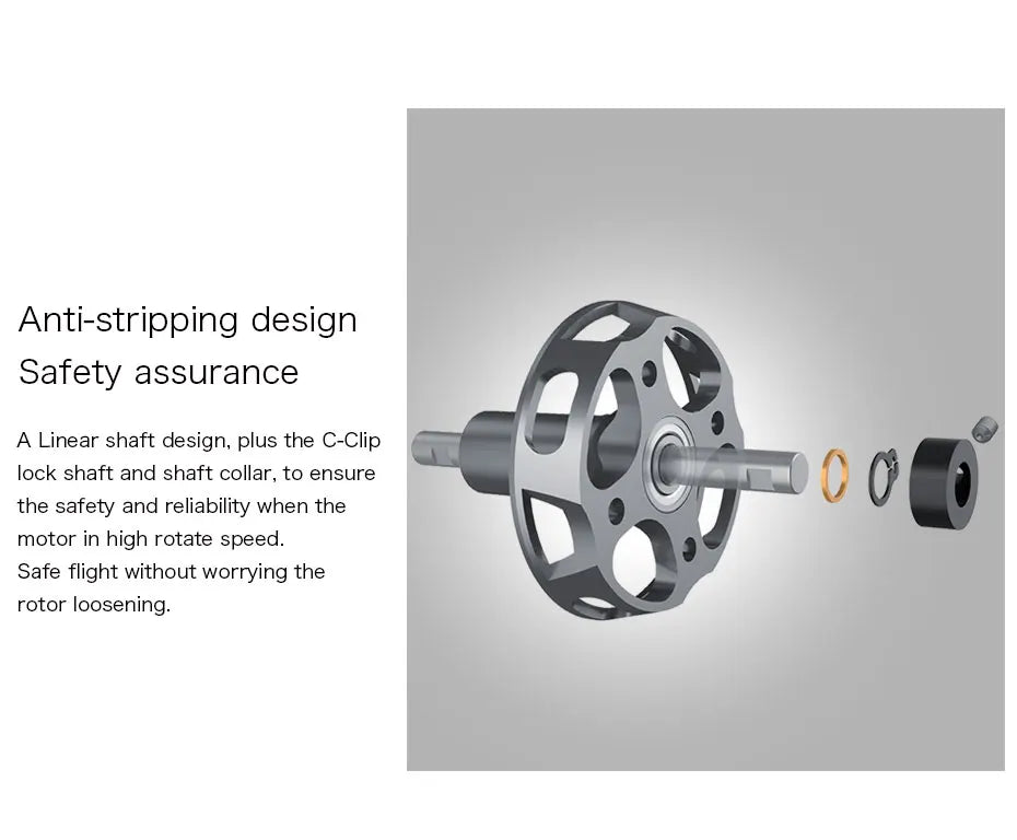 T-MOTOR AT2308 Long Shaft KV1450 KV2600 brushless motor Max Thrust 1.0KG for fixed wing rc drone 11 T-MOTOR, anti-stripping design Safety assurance A Linear shaft design; plus the C-C