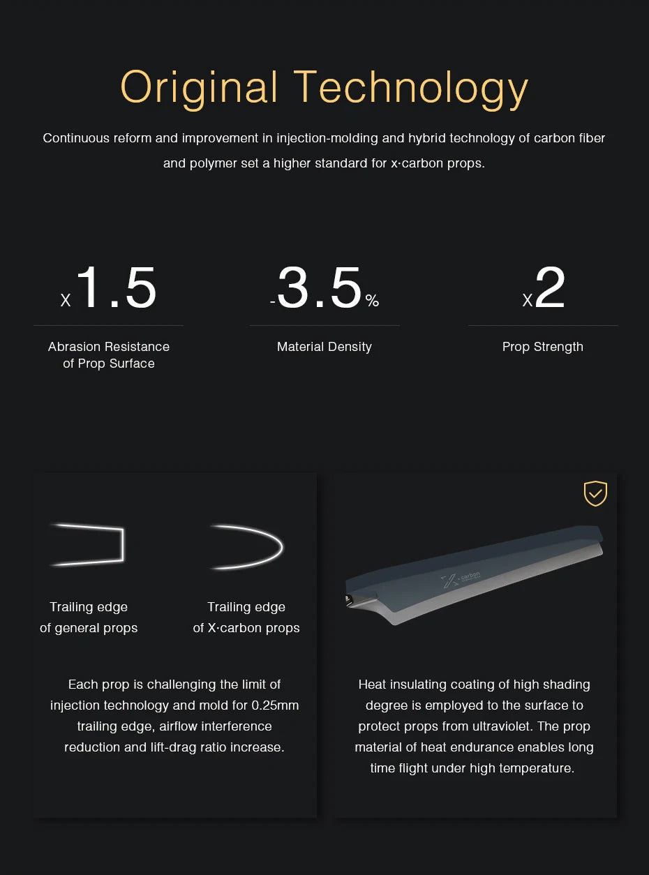 Xcarbon props are made of carbon fiber and polymer . eab