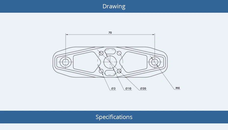 T-MOTOR MF2815 Polymer Folding propeller, Drawing 010 020 Specific