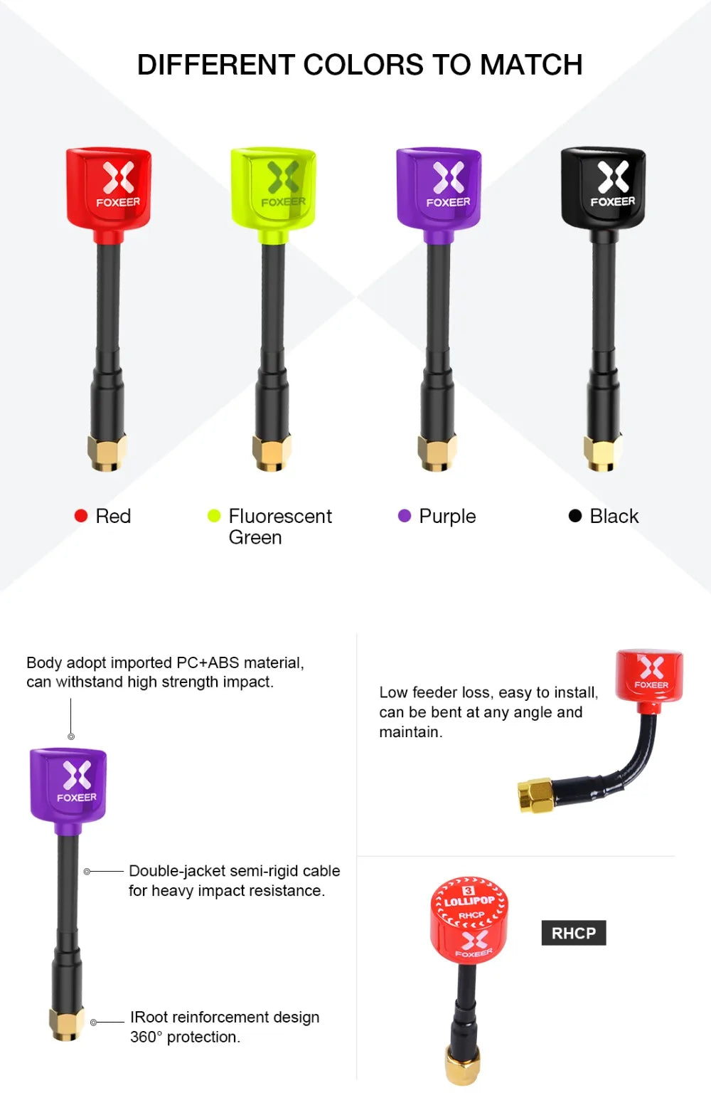 FOXEER adopts imported PC+ABS material, can withstand high strength impact