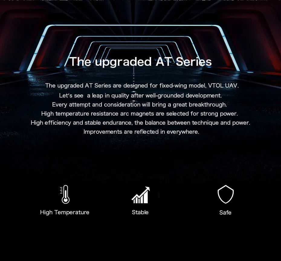 T-MOTOR AT2321 Long Shaft Motor - KV950 KV1250 brushless motor Max Thrust 2.0KG for long range VTOL fixed wing UAV mapping surveillance delivery drone 7 T-MOTOR, the upgraded AT Series are designed for fixed-wing model, VTOL UAV .