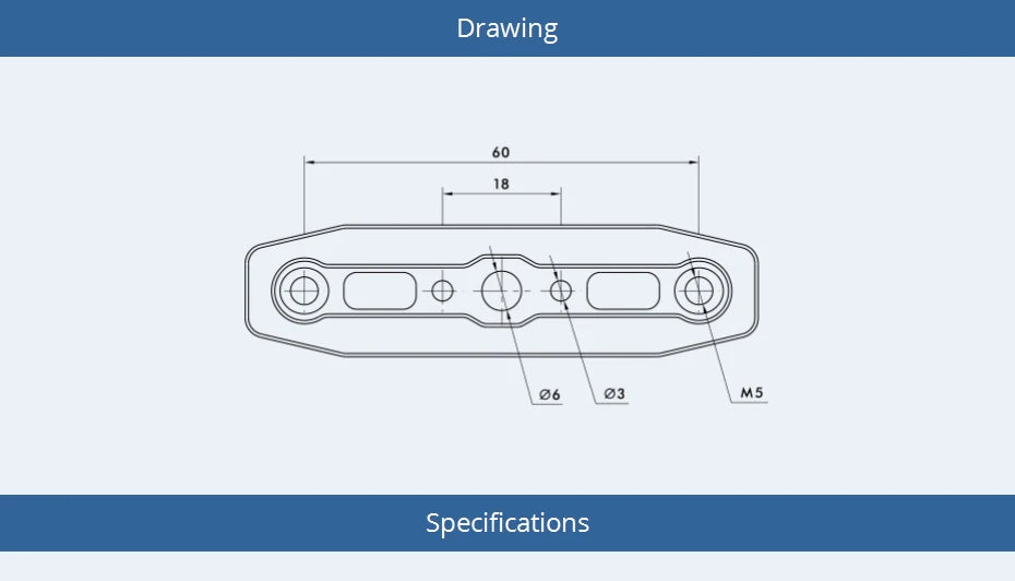 T-MOTOR MF2412 Polymer Folding propeller, Drawing 06 03 M5 Specific