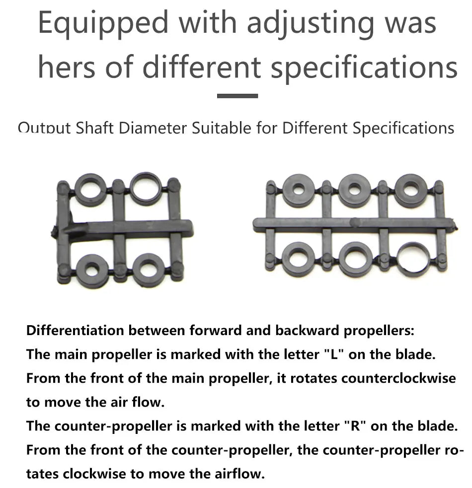 main propeller rotates counterclockwise to move the air flow . the counter-prop
