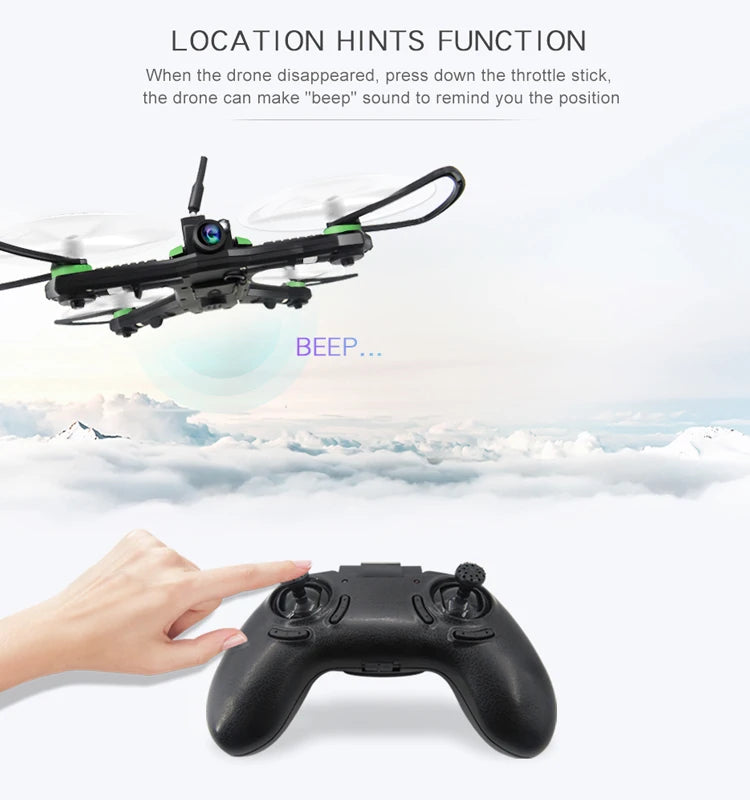 Flytec H825 Drone - 5.8GHz Wifi High Speed FPV Racing RC Quadcopter Drone 10 Flytec H825 Drone, the drone can make "beep" sound to remind you the position BEEP .