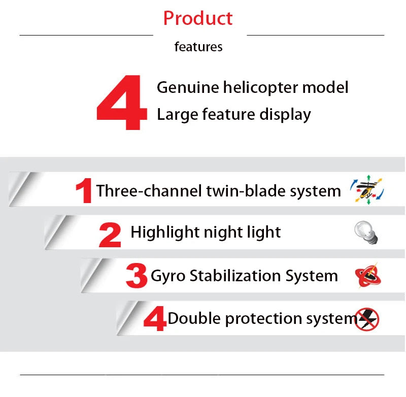 Syma S107G Rc Helicopter - 3 channel remote control helicopter anti-collision anti-drop equipped with gyro alloy aircraft 12 Syma S107G Rc Helicopter, Product features Genuine helicopter model 4 Large feature display Three-channel twin-blade system 2 Highlight