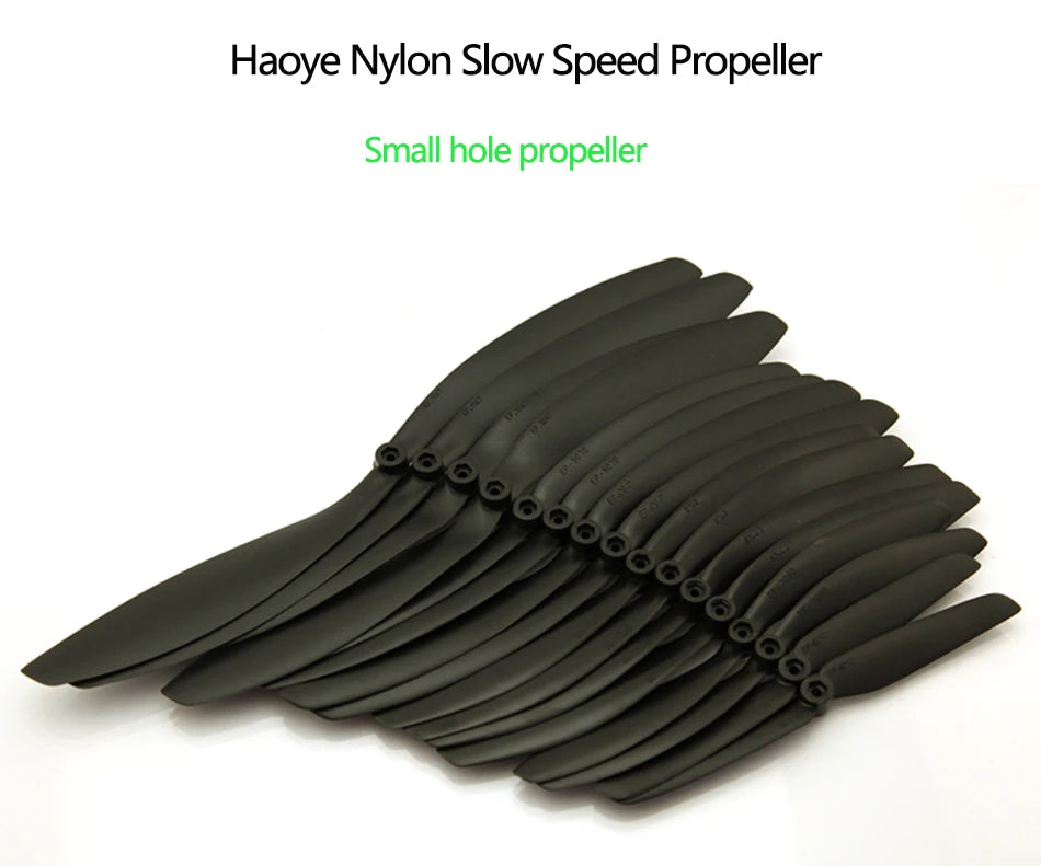 10PCS High-Efficiency Slow Speed Propeller, Haoye Nylon Slow Speed Propeller Small hole propeller 65oogoooo
