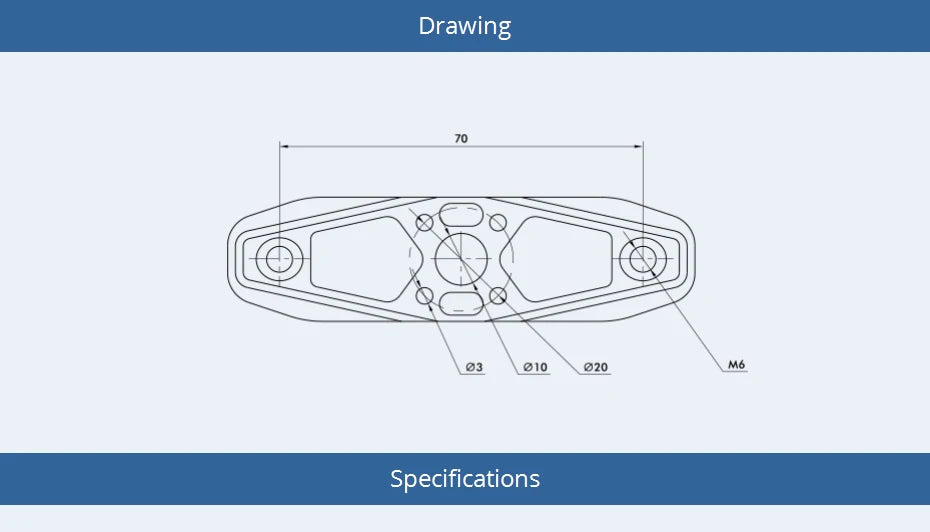 T-MOTOR MF3016 Polymer Folding propeller, Drawing 310 020 Specific