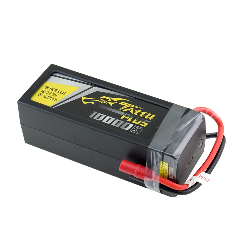 High-capacity 10000mAh lipo battery for RC drones and aerial applications, 6S1P, 22.2V, 25C rating.