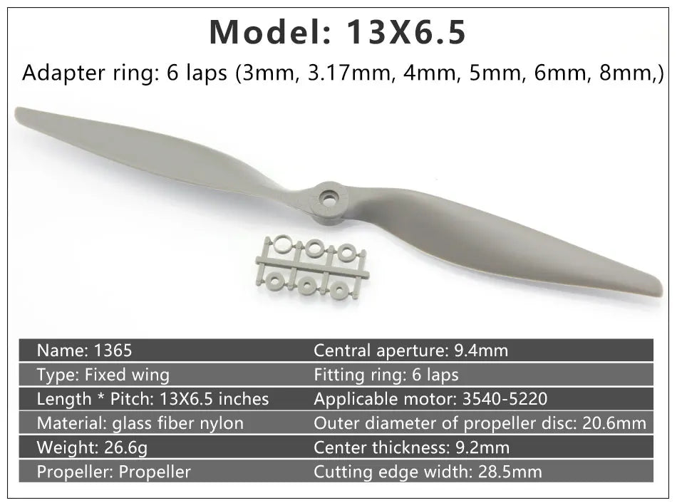 2/4PCS Gemfan Apc Nylon Propeller, Adapter ring: 6 laps (3mm, 3.17mm, 4mm,
