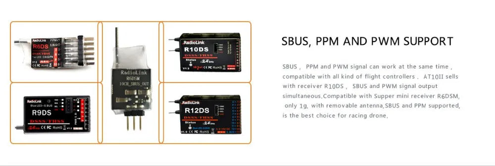 RadioLink AT10 II, RadJiolink SBUS, PPM AND PWM SUPPORT RBDS R