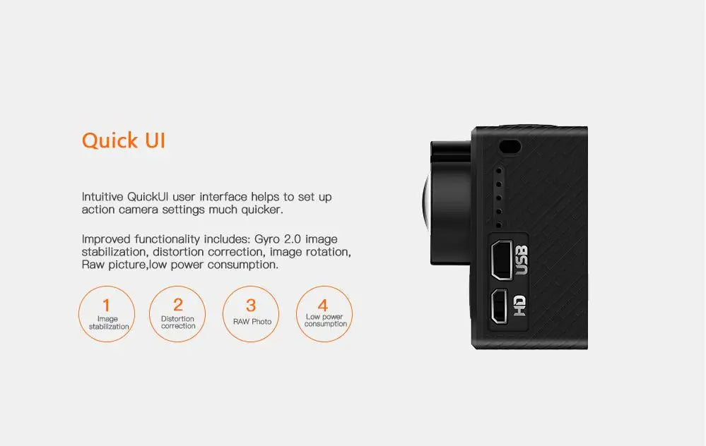 Hawkeye Firefly 8SE Action Camera - 4K 90 Degree / 170 Degree Screen WIFI FPV Action Camera Ver2.1 Sports Recording RC Models 10 Hawkeye Firefly 8SE Action Camera, Quick UI Intuitive QuickUI user interface helps t0 set up action