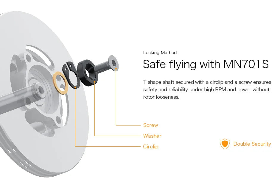 2Pcs/Set T-motor MN701-S KV135 KV280 Brushless Motor IP55 9.4KG+ Thrust For Multirotor Quadcopter UAV Aircraft RC Drone 10 2Pcs/Set T-motor, MNZO1S T shape shaft secured with a circlip and a