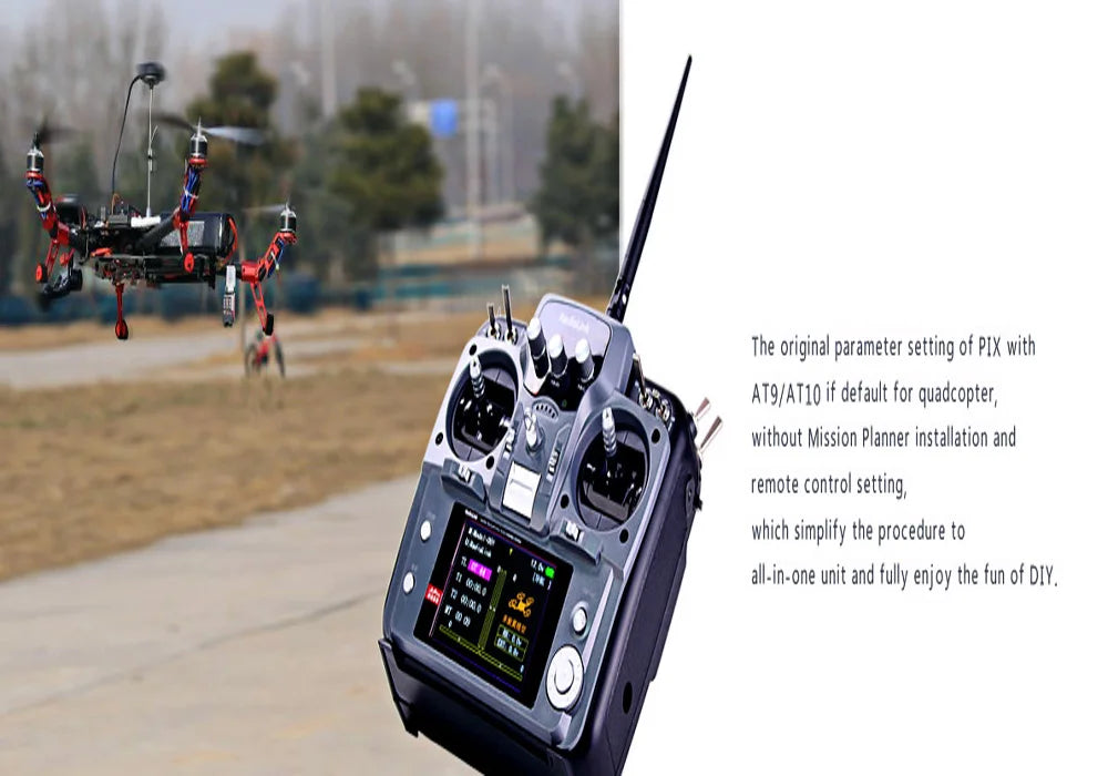Radiolink Pixhawk PIX PX4 Flight Controller - 32bit STM32F427 With GPS Holder M8N GPS Buzzer 4G SD Card Telemetry Module Mounting 7 Radiolink Pixhawk PIX PX4 Flight Controller, default setting of PIX with At9/aT10 iF for quadc