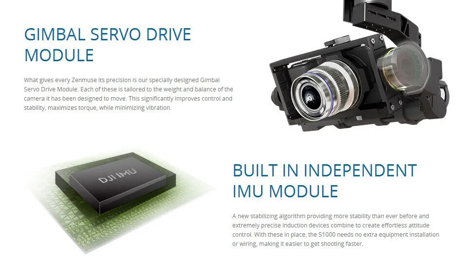 GIMBAL Servo Drive Module is tailored to the weight and balance of the camera