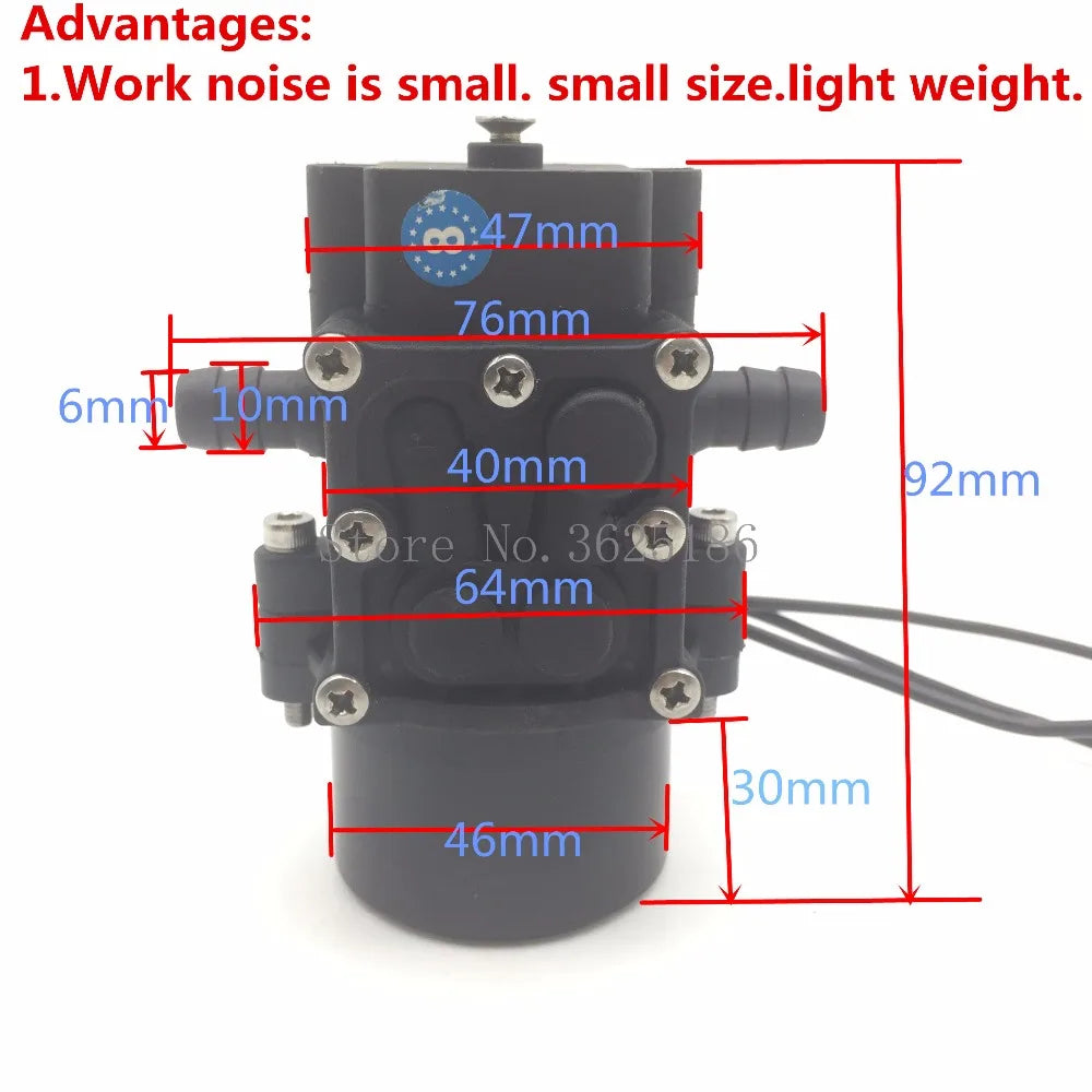 12V 3S Brushless Water Pump, work noise is small small size light weight: 2.47mm 76mm 6mnf