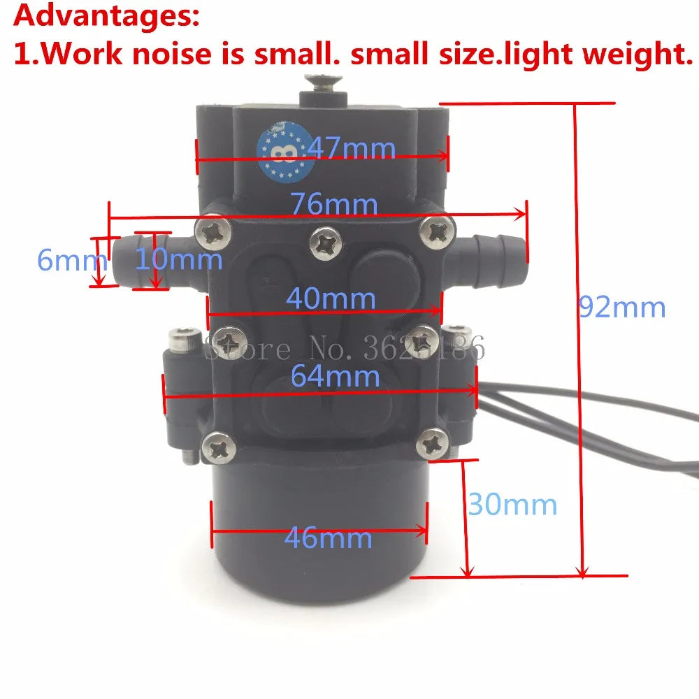 12V 3S Brushless Water Pump - Spraying Pesticide Pressure Return Diaphragm Damping/Shock Absorption Plate Agricultural Drone Accessories 11 12V 3S Brushless Water Pump, work noise is small small size light weight: 2.47mm 76mm 6mnf