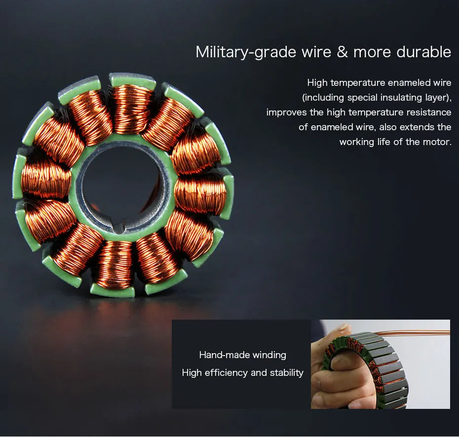 T-MOTOR, Military-grade wire & more durable High temperature enameled wire improves the high temperature