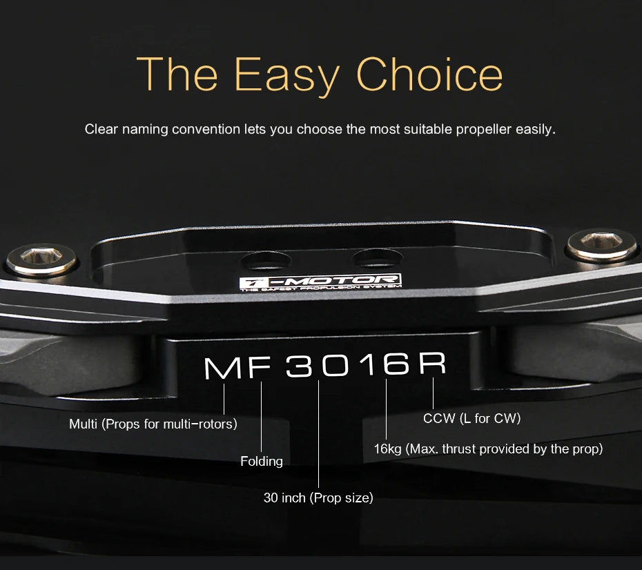 T-MOTOR MF3016 Polymer Folding propeller, 5e2ZSC MF 3016R Multi (Props for multi-rot