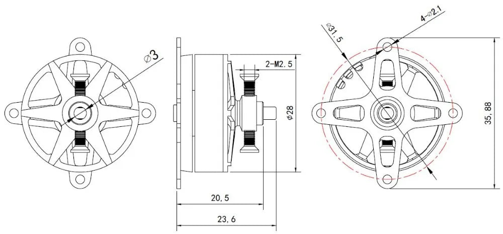 Sunnysky X2302 X2304 X2305 1480kv 1600kv 1650kv Brushless Motor CW for Fixed-wing aircraft Multicopter New 24 X23 Remote Control Peripherals/Devices : Motor RC