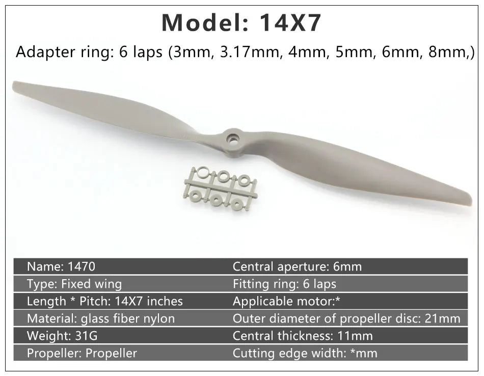 2/4PCS Gemfan Apc Nylon Propeller, Adapter ring: 6 laps (3mm, 3.17mm, 4mm;