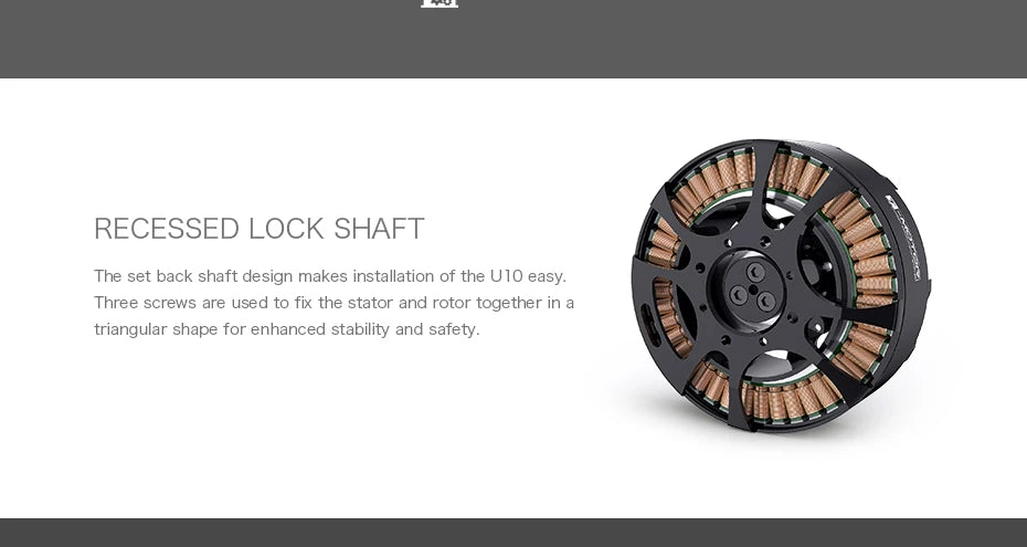 T-Motor U10 Plus KV170 6-10S 12KG Thrust Tiger Efficiency Motor For Multirotor Helicopter Hexacopter UAV Drones 9 T-Motor, three screws are used to fix the stator and rotor together in a triang