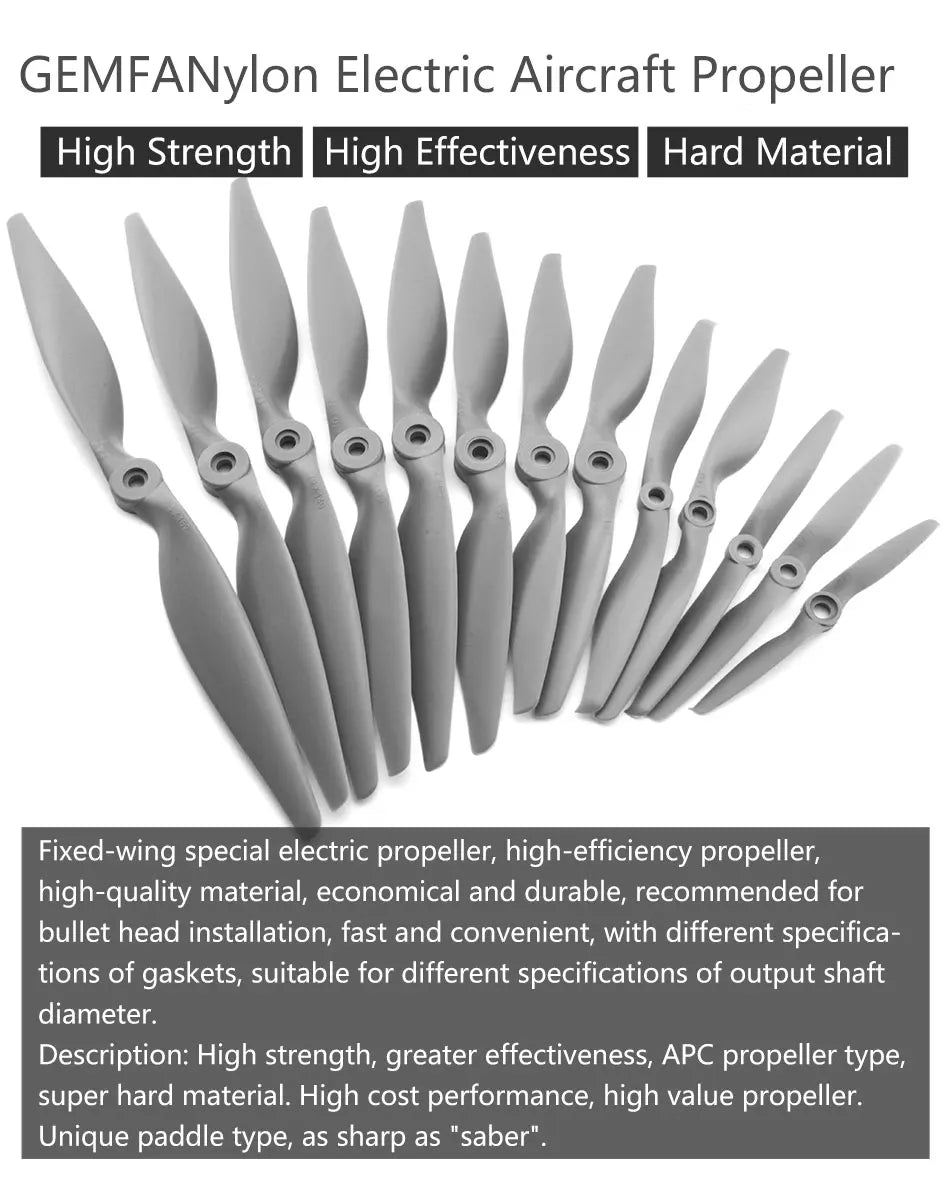 2/4PCS Gemfan Apc Nylon Propeller, GEMFANylon Electric Aircraft Propeller High Strength High Effectiveness Hard Material .