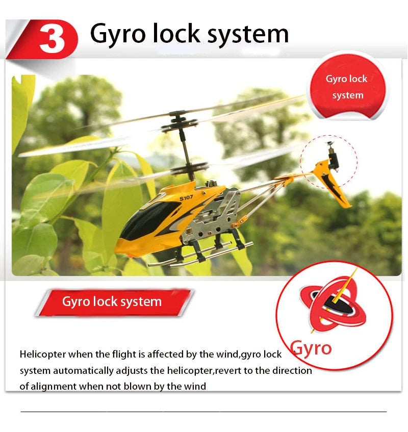 Syma S107G Rc Helicopter - 3 channel remote control helicopter anti-collision anti-drop equipped with gyro alloy aircraft 15 Syma S107G Rc Helicopter, gyro lock system automatically adjusts the helicopter when the flight is affected by the