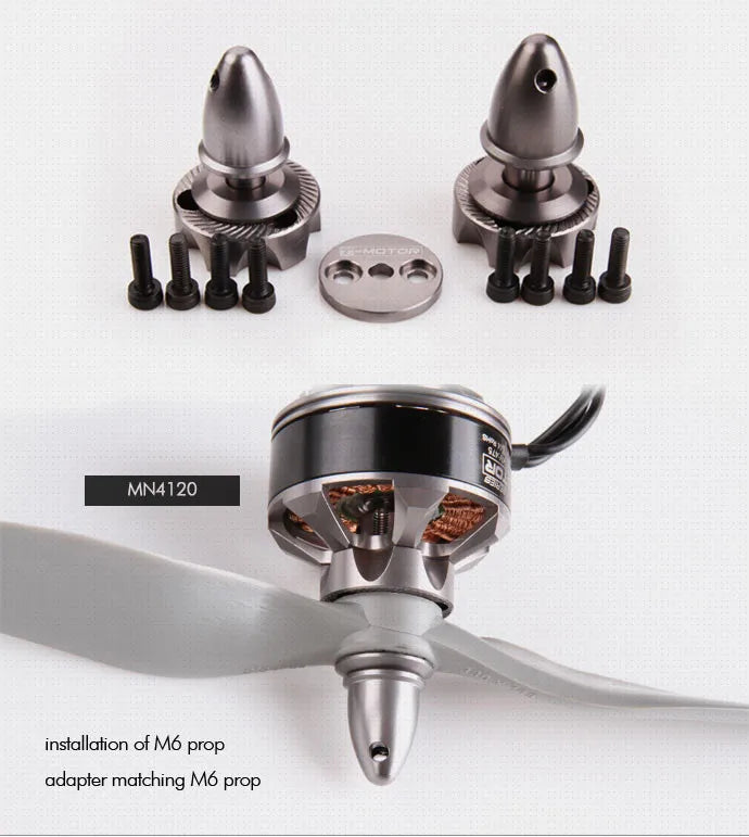 T-motor MN4120 KV400 Brushless Motor Max Thrust 4.3KG for RC Helicopters Drone 11 T-motor, MN4120 installation of M6 prop adapter matching M6