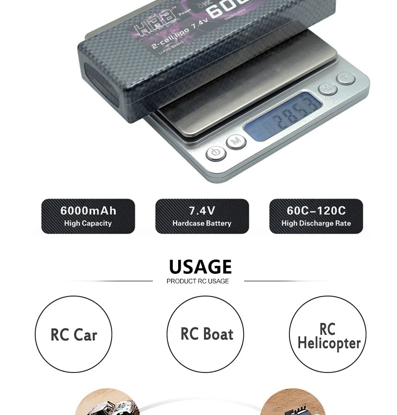 Aj 600omAh 7.4V 6Oc-120C High Capacity Hard