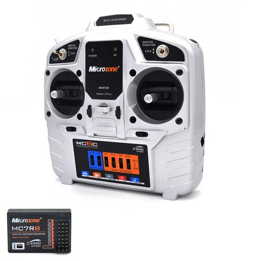 4 এক্সিস কেটি বোর্ড মেশিনের মাধ্যমে SU27 ফিক্সড উইং এয়ারক্রাফ্টের জন্য 2.4G রিসিভার সহ MicroZone MC6C মডেলের বিমান রিমোট কন্ট্রোল