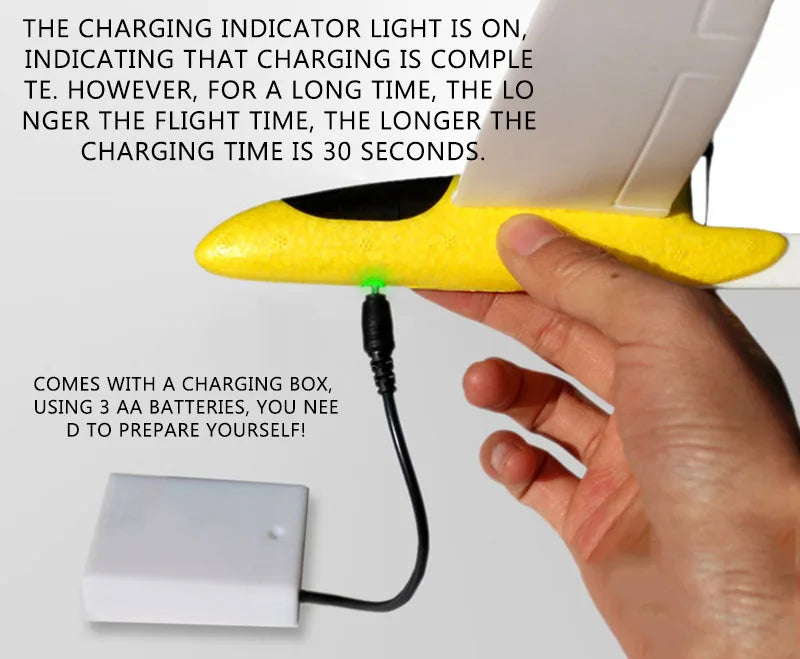 RC Airplane, COMES WITH A CHARGING BOX, USING 3 AA BATTER