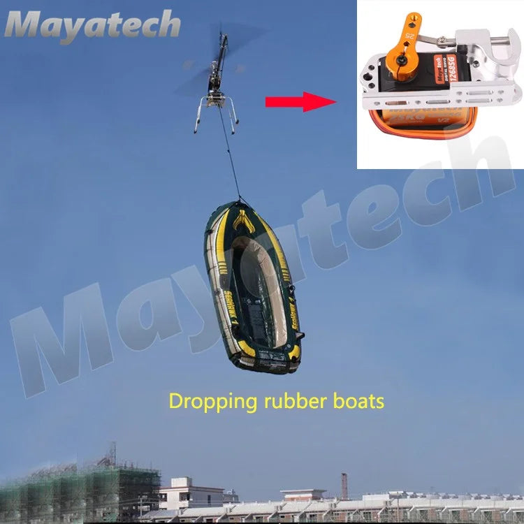 Mayatech Servo, Parabolic switch device for aerial vehicles with tarot dispenser and servo arm holding up to 25kg.