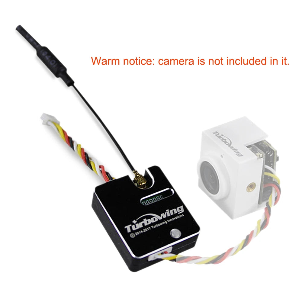TURBOWING TX1769 5.8G 25/200mW Video Transmitter Module + CYCLOPS V3 TV17621 720P DVR Camera for FPV Racing Drone 9 Andqdl Turbowing: camera is not included in it.