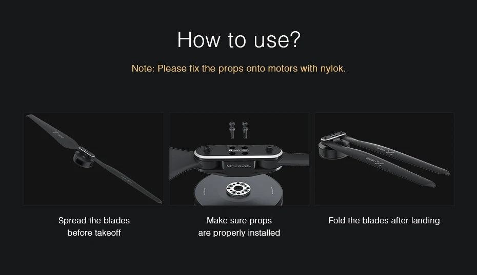 fix the props onto motors with nylok Mfjdrs