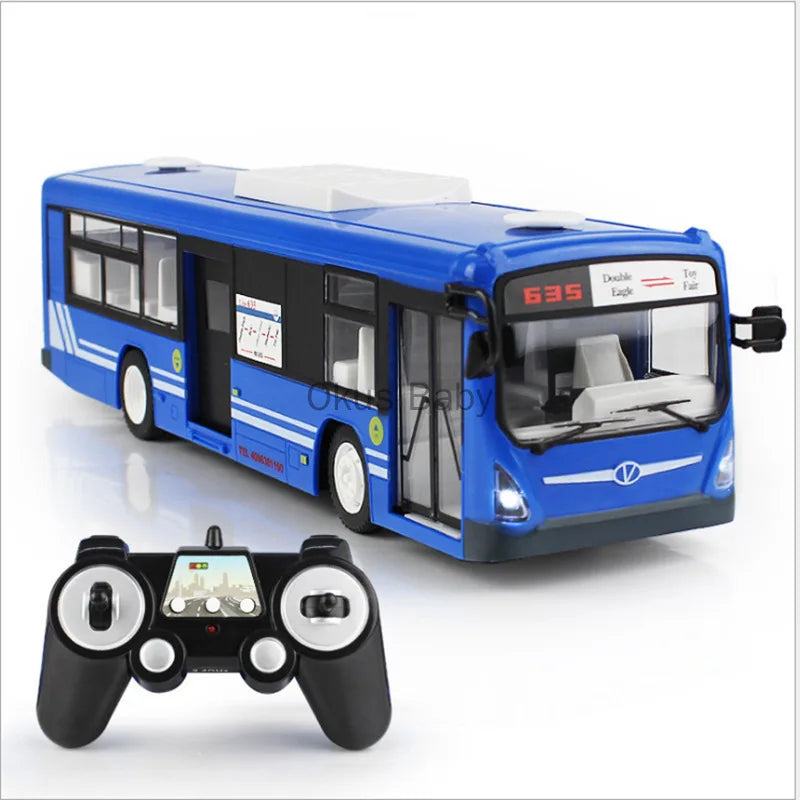 Double E 6Ch RC Bus 1:14, 2.4G Remote, Auto-Opening Doors, Sound & Light, 33.5 cm, Ready-to-Run Toy Model
