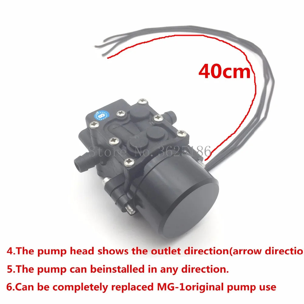 12V 3S Brushless Water Pump, the pump head shows the outlet direction(arrow directio) 5.The pump can be completely