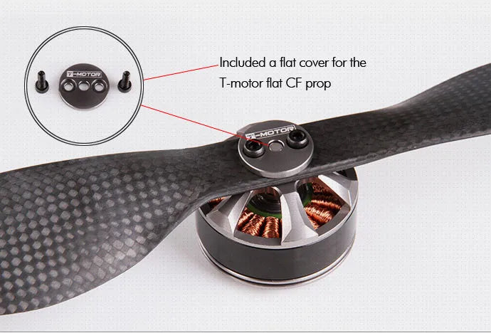 T-motor MN4120 KV400 Brushless Motor Max Thrust 4.3KG for RC Helicopters Drone 13 Included a flat cover for the TedOTe T-motor flat CF prop Ed